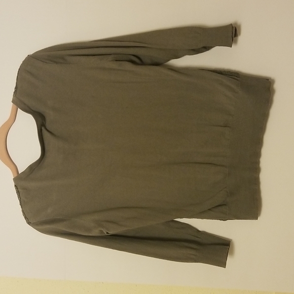 VanHeusen Studio Women's Cardigan Gray Floral Lace Overlay - Picture 2 of 6